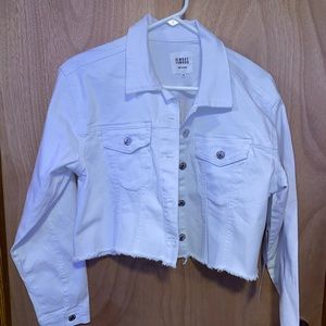 White Cropped Jean Jacket